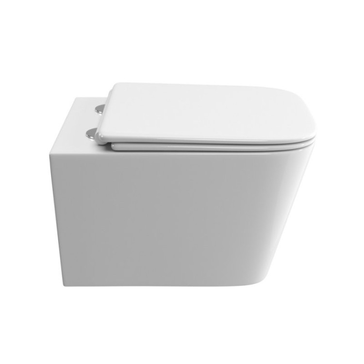 Унитаз подвесной безободковый с сиденьем и смывом TORNADO Cezares BB5171CH-TOR/SC