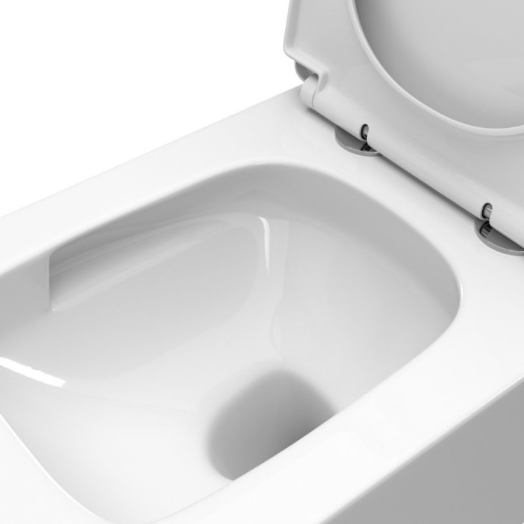 Унитаз подвесной безободковый с сиденьем и смывом TORNADO Cezares BB5171CH-TOR/SC