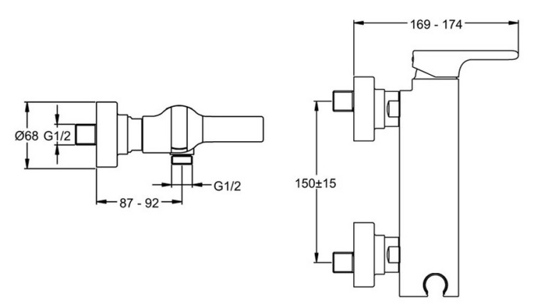 Смеситель для душа Jacob Delafon Singulier E10869-CP