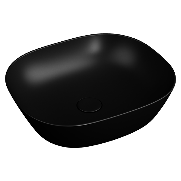 Раковина-чаша Plural  низкая, квадратная 45 cм, цвет Матовый Черный