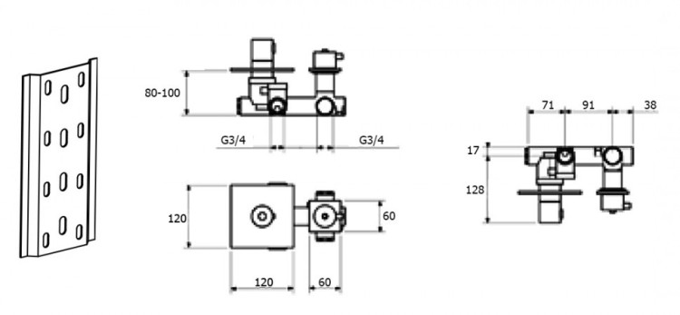 Смеситель для душа Webert Elio EL971302