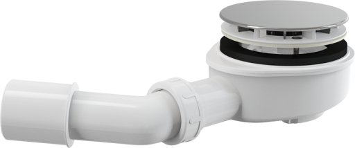 Сниженный сифон для толстостенного душевого поддона, хром Alcadrain A492CR