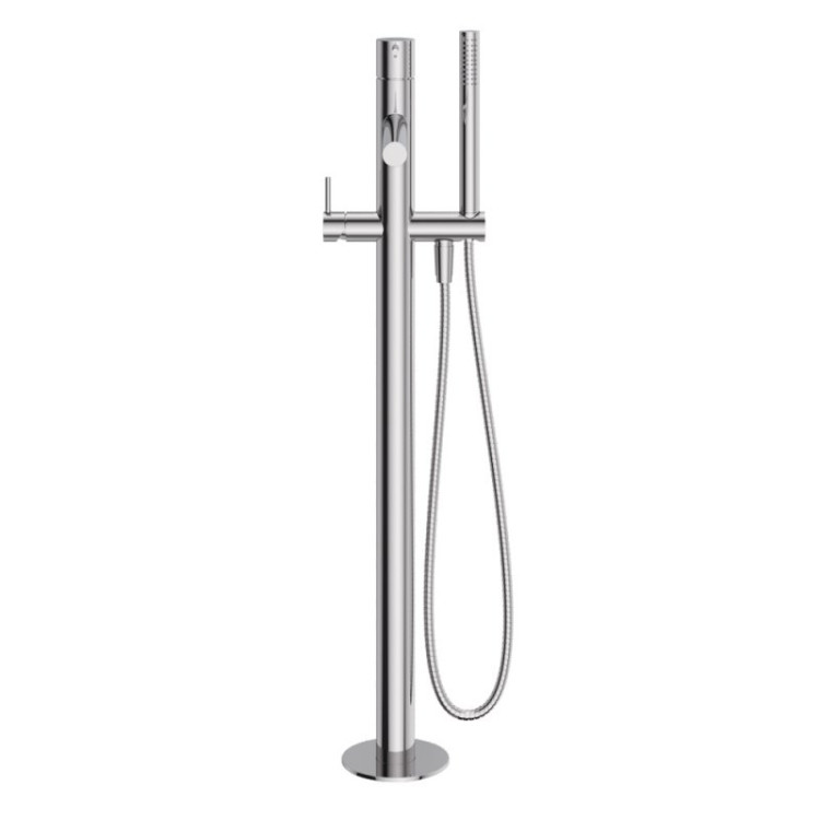 Напольный смеситель для ванны и душа, однорычажный с ручным душем с тонкой ручкой Cezares LEAF-VDP-L-01