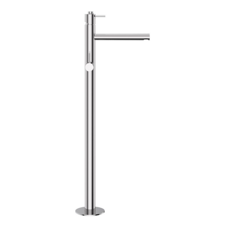 Напольный смеситель для ванны и душа, однорычажный с ручным душем с тонкой ручкой Cezares LEAF-VDP-L-01