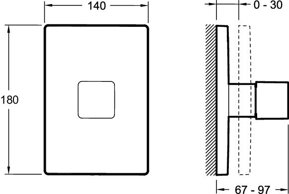 Встроенный переключатель на три выхода, квадратный дизайн лицевой панели Jacob Delafon MODULO E75413-CP