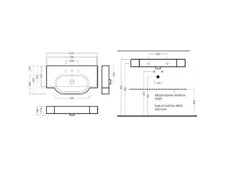 Раковина Hatria Area 81 YOUP