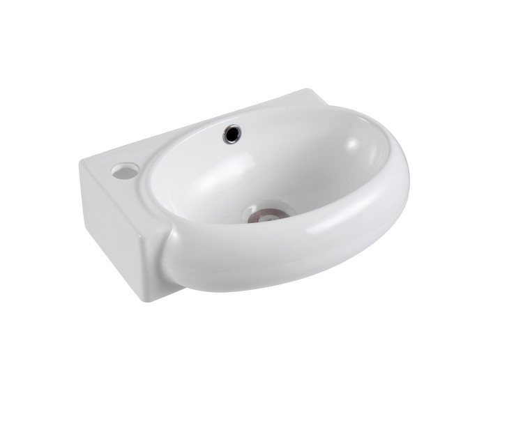 Раковина подвесная угловая Aquatek AQ5303-00 420*280*145 мм , смеситель слева