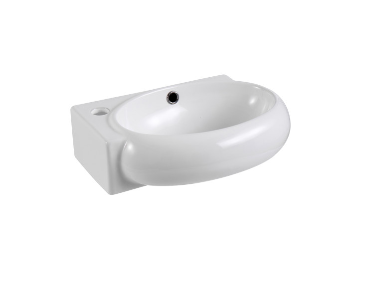 Раковина подвесная угловая Aquatek AQ5303-00 420*280*145 мм , смеситель слева