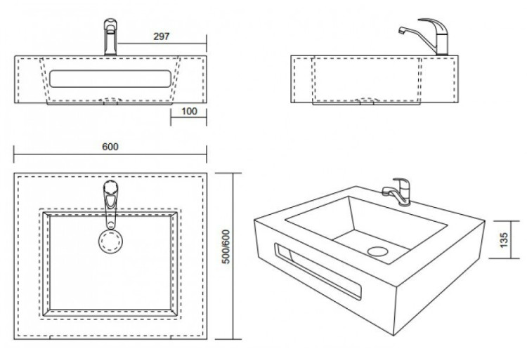 Раковина Kolpa San Kvadra WB 60x60 на стиральную машину