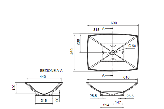 Раковина Scarabeo Thin-Line 8046