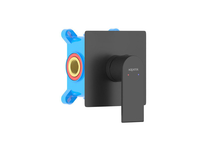 Смеситель для душа (внешняя и скрытая часть) Aquatek, матовый черный AQ1466MB ЛИРА