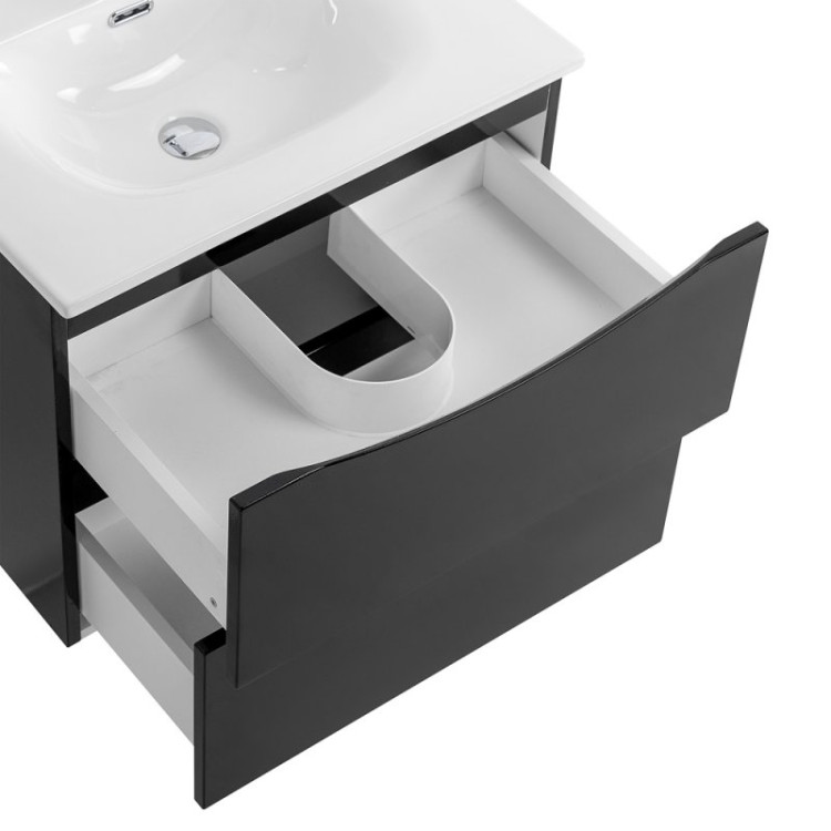 База под раковину подвесная с двумя выкатными ящиками BelBagno MARINO-CER-N-600-2C-SO-WO-P