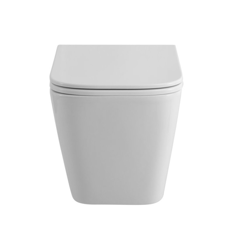 Унитаз подвесной безободковый со смывом Торнадо, с сиденьем дюропласт soft close Cezares BB520CH-TOR/SC