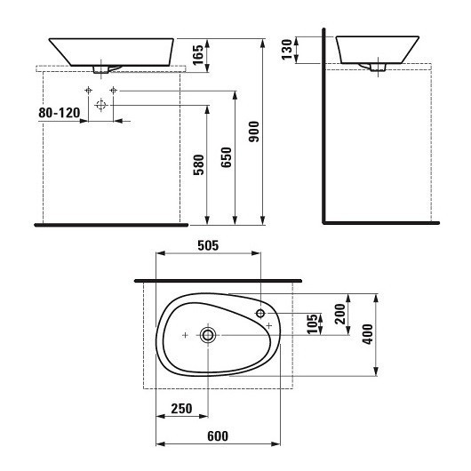 Раковина-чаша Laufen Palomba 60 8.1680.3