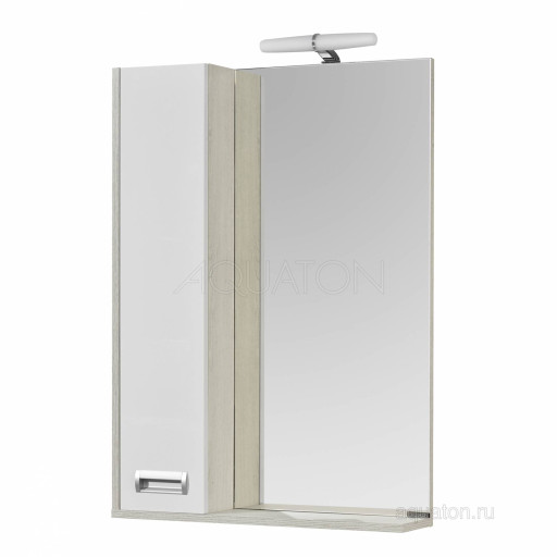 Зеркальный шкаф Aquaton Бекка PRO 60 белый, дуб сомерсет 1A214602BAC20