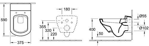 Унитаз Villeroy&Boch Sentique 562210R1 подвесной