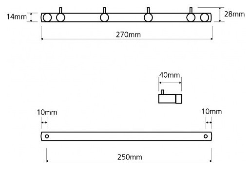 Планка с 4-мя крючками Bemeta Neo 104606105