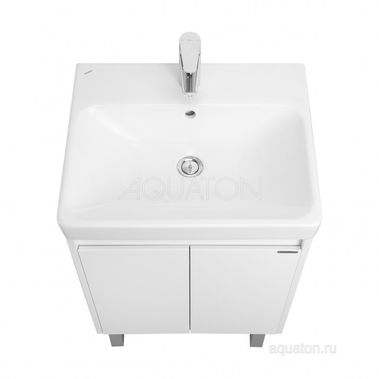 Тумба под раковину AQUATON Сканди Doors 55 белый глянец, белый матовый, 1A278801SD010