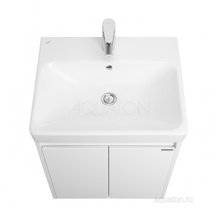 Тумба под раковину AQUATON Сканди Doors 55 белый глянец, белый матовый, 1A278801SD010