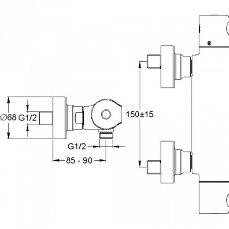 Смеситель для душа Jacob Delafon Singulier E10872-CP с термостатом