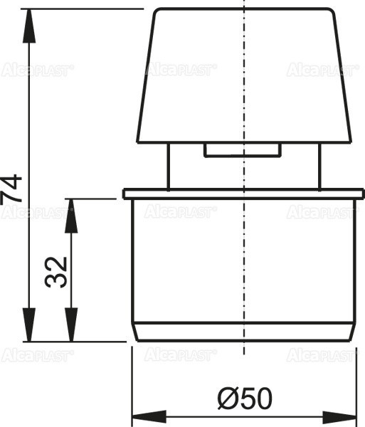 Вентиляционный клапан DN50 Alcadrain APH50