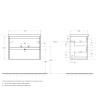 База под раковину подвесная с двумя выкатными ящиками Cezares KRAFT 39-700/390-2C-SO-BO