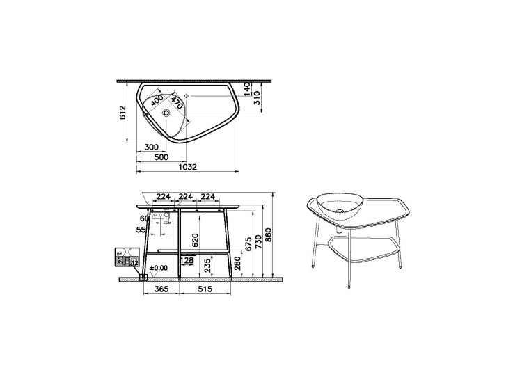 Столешница Plural 100 см, левосторонняя, матовый белый