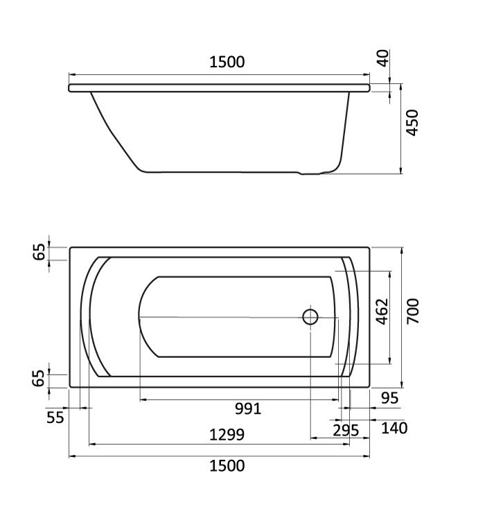 Акриловая ванна Santek Монако 150x70 1WH111976