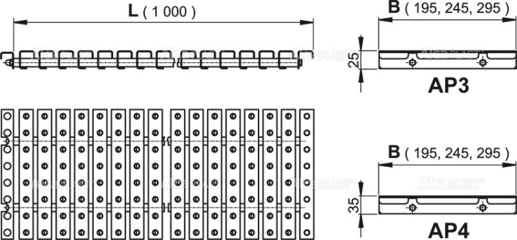 Решетка для бассейна с антискользящей поверхностью Alcadrain AP4