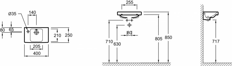 Рукомойник 40 х 25 см Jacob Delafon ODEON UPE4759G-00