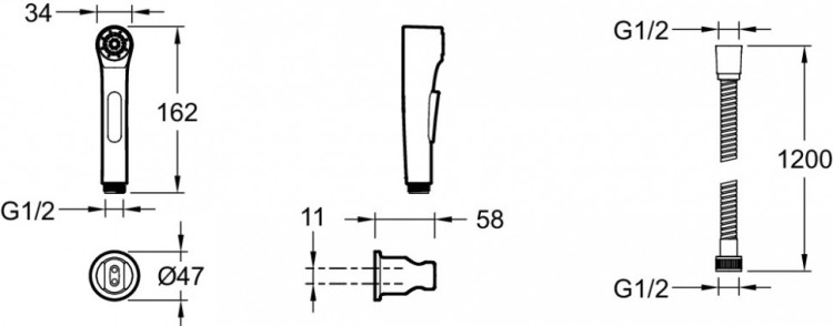 Гигиенический Jacob Delafon ELATE E97258-CP