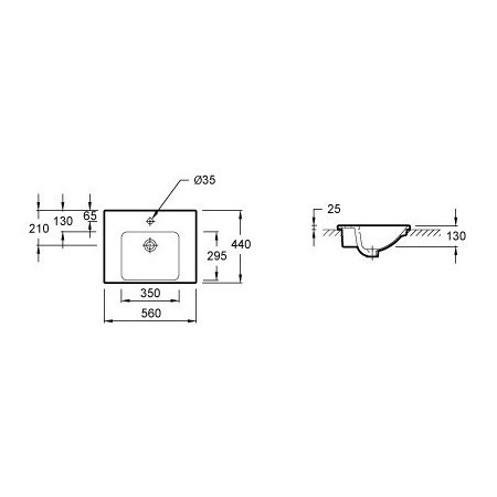 Раковина Jacob Delafon Odeon Up 56 E4756-00