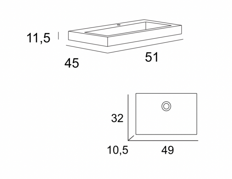 Тумба подвесная под раковину с выдвижным ящиком Cezares 55374