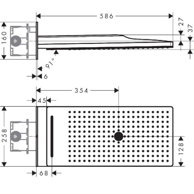 Верхний душ Hansgrohe Rainmarket Select 580 3jet 24001600