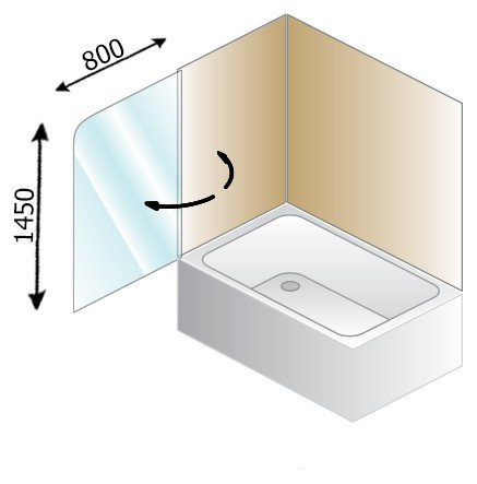 Шторка для ванны Kolpa San Terra TP 80