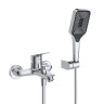 Смеситель для ванны и душа в комплекте с ручным душем, шлангом и держателем Cezares DUE-VASM-CRM