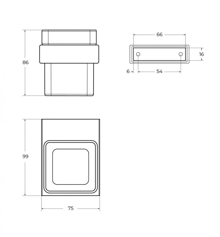 Стакан подвесной, стекло Cezares SLIDER-TUMS-IN