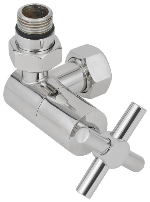 Вентиль Сунержа 3D левый (крест) G 1/2&quot; НР х G 3/4&quot; НГ Сатин