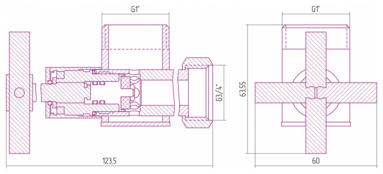 Вентиль Сунержа угловой крест Шампань