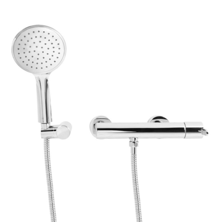 Смеситель для душа однорычажный в комплекте с ручным душем, шлангом и держателем Cezares LEAF-D-SR