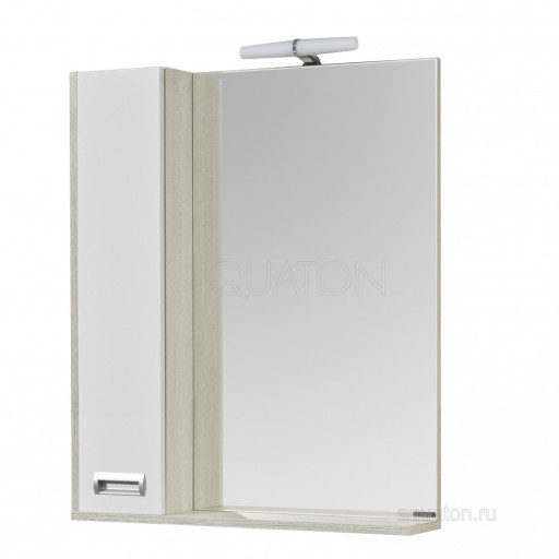 Зеркальный шкаф Aquaton Бекка PRO 70 белый, дуб сомерсет 1A214702BAC20