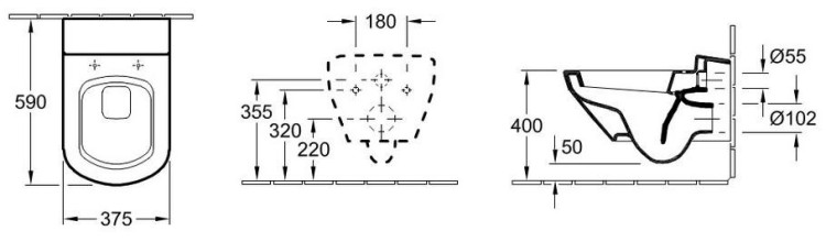Унитаз Villeroy&Boch Sentique 562210R2 подвесной