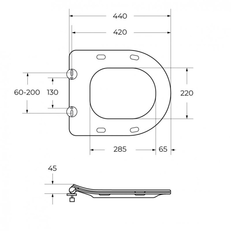 Чаша унитаза безободкового, P-trap Cezares CZR-152-CPR