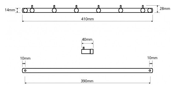 Планка с 6-ю крючками Bemeta Neo 104606115