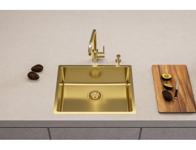 Мойка KOMBINO 50 MONARCH GOLD SAT-90 542X442X195 F/S  в компл. с выпуском без сифона,