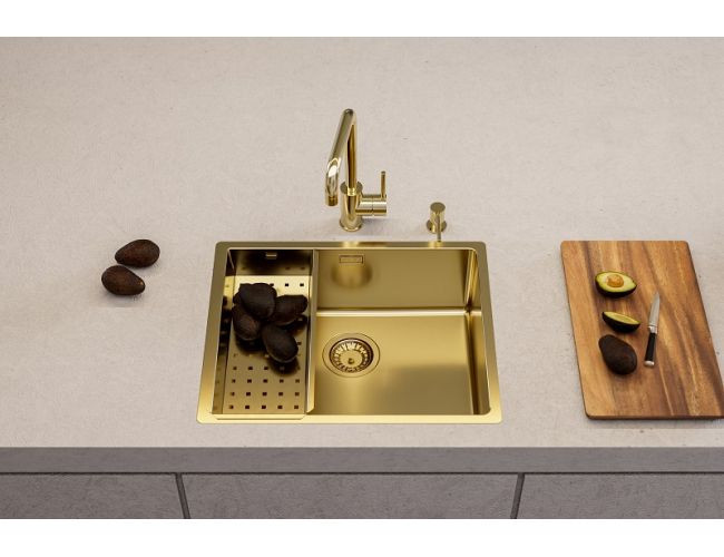 Мойка KOMBINO 50 MONARCH GOLD SAT-90 542X442X195 F/S  в компл. с выпуском без сифона,