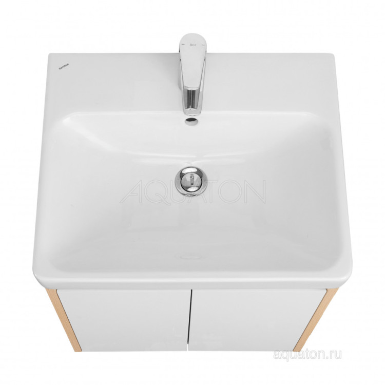 Тумба под раковину AQUATON Сканди Doors 55 белый глянец, дуб верона, 1A278801SDB20