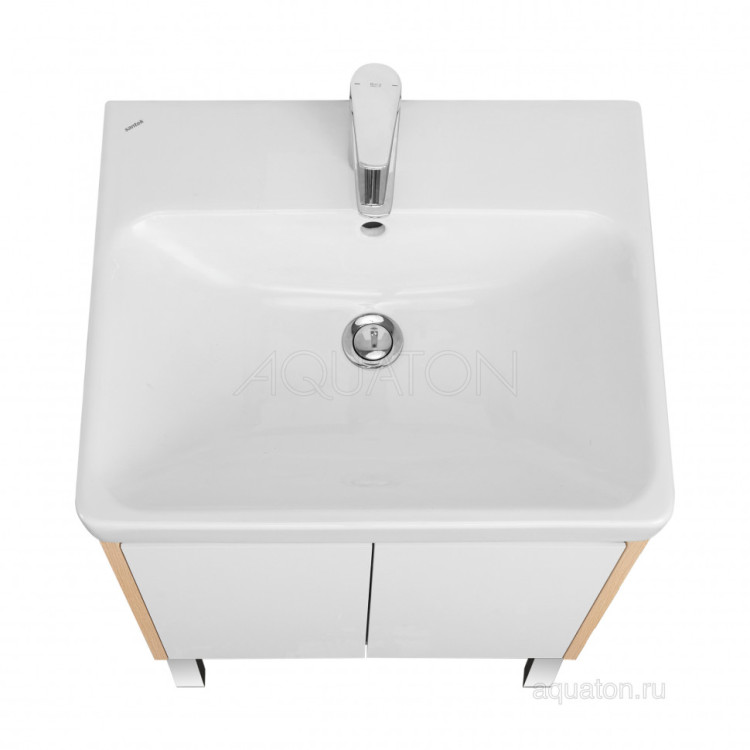 Тумба под раковину AQUATON Сканди Doors 55 белый глянец, дуб верона, 1A278801SDB20
