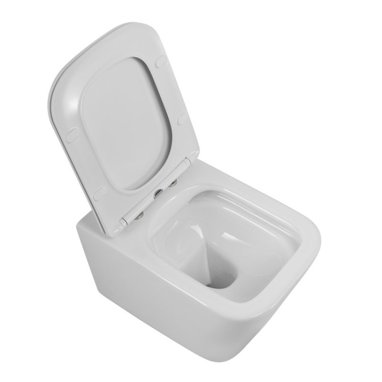 Унитаз подвесной безободковый с сиденьем Cezares BB7107CHR/SC