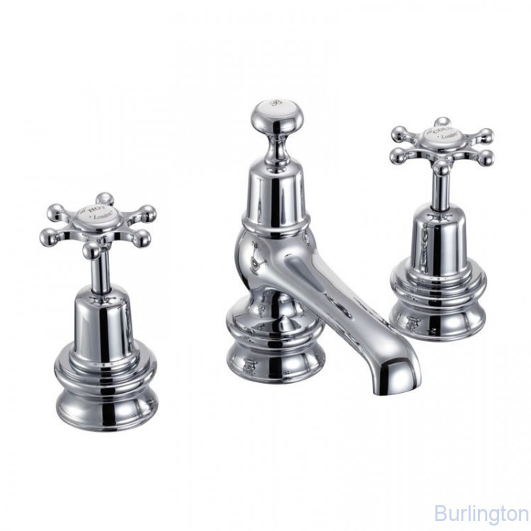 Смеситель для раковины на 3 отверстия Regent, с донным клапаном [BIR12]